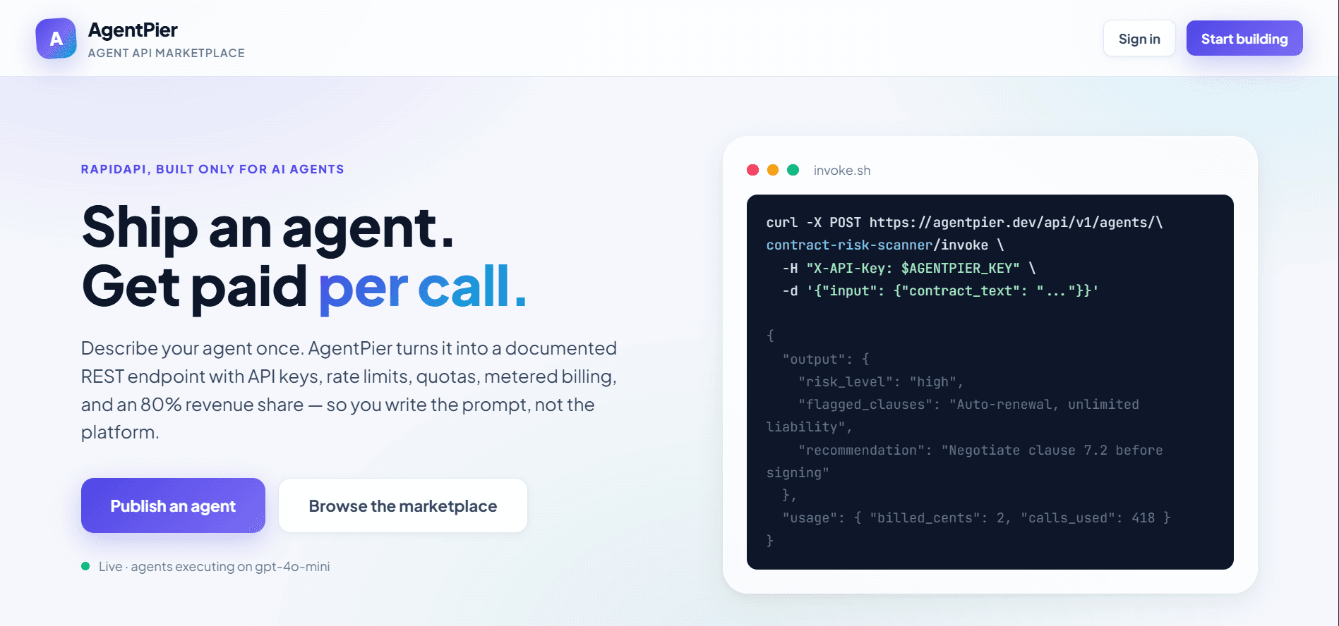 Agentic AI API Marketplace